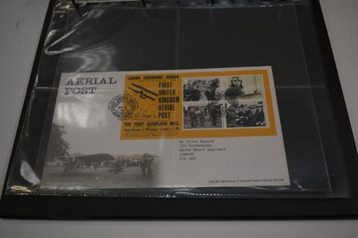 Lot 1552 - Album of Graf Zeppelin covers, letters & postcards to include 1st Flight LZ-127 Zeppelin Mail Covers, good range of postcards, USA Tactical Training Flight USS Akron, several 1930s period covers, p...
