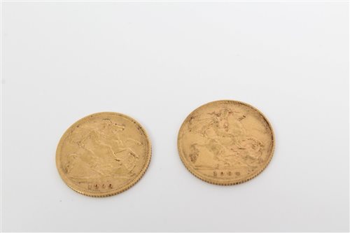 Lot 122 - G.B. gold Half Sovereigns - Victoria O.H. 1900....