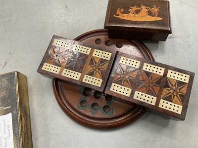 Lot 2446 - Collection of gaming counters, solitaire board and boxes