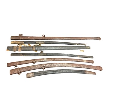 Lot 820 - Lot 19th century sword scabbards including two Naval Officers' scabbards (7)