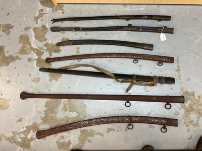 Lot 820 - Lot 19th century sword scabbards including two Naval Officers' scabbards (7)