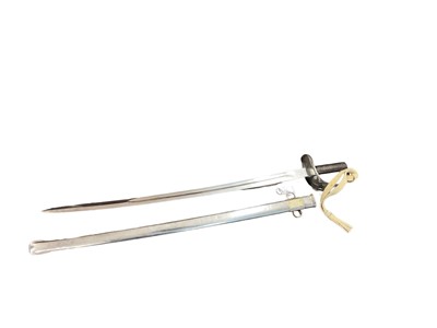Lot 821 - Victorian 1885 Pattern cavalry troopers' sword and scabbard, the blade retaining most of its polish
