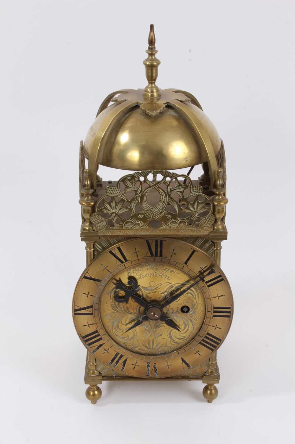 Lot 1073 - 18th century style brass lantern clock