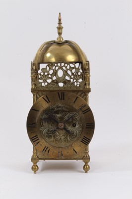 Lot 1073 - 18th century style brass lantern clock