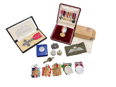 Lot 752 - Second World War medal group comprising M.B.E. (Military type), 1939 - 1945 Star, Africa Star, Italy Star, Defence and War medals, together with box of issue named to Major A. Colquhoun M.B.E., min...