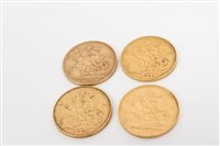 Lot 127 - G.B. Victoria O.H. gold Sovereigns - 1893,...