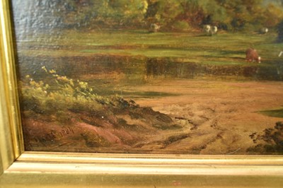 Lot 1191 - John Moore of Ipswich (1820-1902) oil on panel - Autumn Landscape, signed and dated 1884, in gilt frame