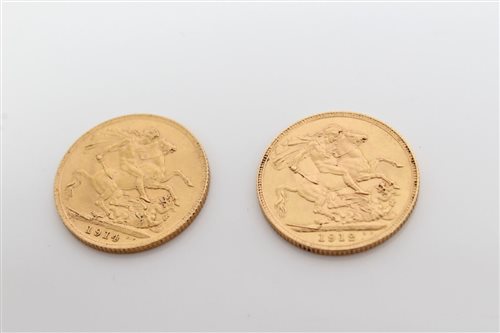 Lot 129 - G.B. gold Sovereigns - George V - 1912 and...
