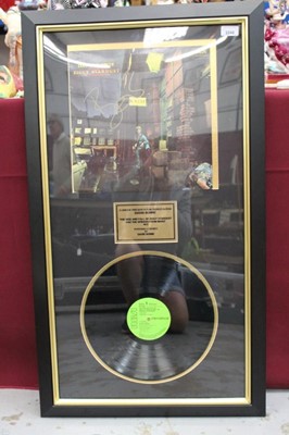 Lot 2240 - David Bowie signed Ziggy Stardust LP record, mounted in glazed presentation frame.