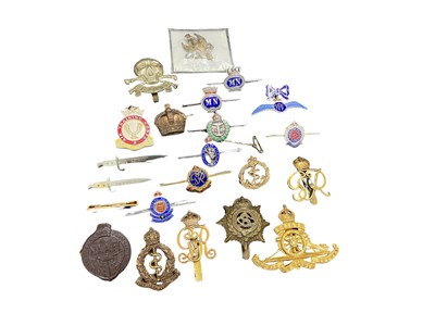 Lot 768 - Second World War silver and enamel RAF sweetheart brooch, together with a group of Royal Navy and other sweetheart brooches and military badges.