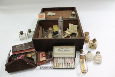 Lot 2456 - Collection of medical and apothecary bottles, instruments, etc (one box)