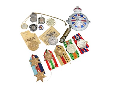 Lot 741 - First World War pair comprising War and Mercantile Marine War medals named to Frederick C. Tucker, together with Second World War medals comprising 1939 - 1945 Star (x2), Africa Star, Italy Star, D...