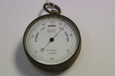 Lot 2451 - Brass pocket barometer by Pallant London