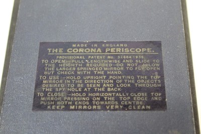 Lot 555 - Heliograph mirror, a brass kaleidoscope, a Corona periscope and an electro-massage machine