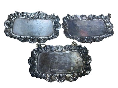 Lot 163 - Three silver spirit labels, silver pill box with embossed golfing scene, one other silver pill box with engine turned decoration and two other silver items