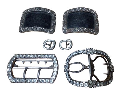 Lot 167 - Georgian and later paste set and steel cut buckles