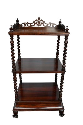 Lot 1300 - Good quality early Victorian rosewood three tier whatnot