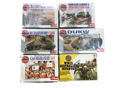 Lot 1887 - Selection of Airfix kits boxed, mostly military