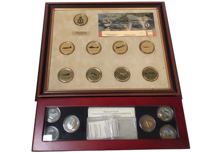 Lot 558 - G.B. - Mixed coins & medallions to include World War I Lusitana AE Medallion (N.B. Without box of issue), World War II limited edition nine medallion set struck to honour The Great Planes of Bomber...
