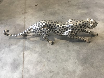 Lot 77 - Large plated metal Jaguar showroom cat