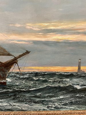 Lot 1167 - *Montague Dawson (1895-1973) Oil on canvas ’Dawn at Wolf Rock’ signed lower left