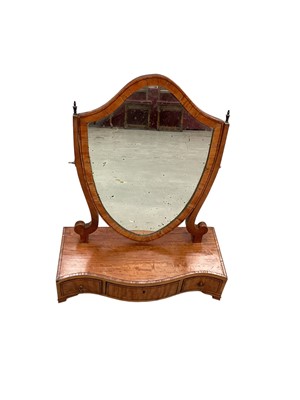 Lot 1542 - Edwardian satinwood toilet mirror