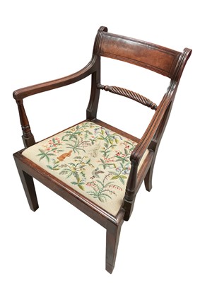 Lot 1527 - Regency mahogany elbow chair