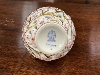 Lot 1186 - Eleven pieces of Herend porcelain with hand painted floral decoration including cups and saucers