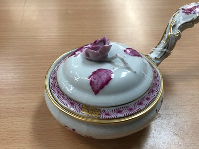Lot 1186 - Eleven pieces of Herend porcelain with hand painted floral decoration including cups and saucers