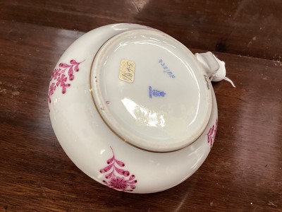 Lot 1186 - Eleven pieces of Herend porcelain with hand painted floral decoration including cups and saucers