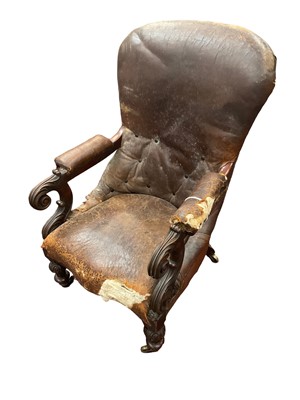 Lot 1546 - George IV mahogany library armchair