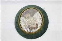 Lot 2801 - Oval shell mosaic of a cat, mounted with...