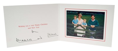 Lot 60 - T.R.H. The Prince and Princess of Wales, signed 1989 Christmas card