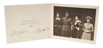 Lot 56 - T.M. King George Vi and Queen Elizabeth 1944 Christmas card