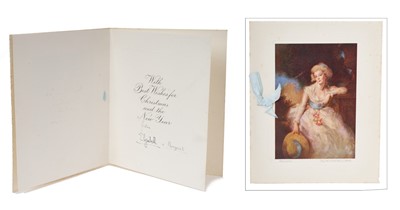Lot 55 - T.R.H. The Princesses Elizabeth & Margaret scarce 1946 signed Christmas card