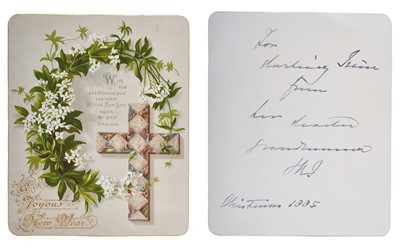 Lot 46 - H.M.Queen Victoria Christmas card inscribed to her granddaughter