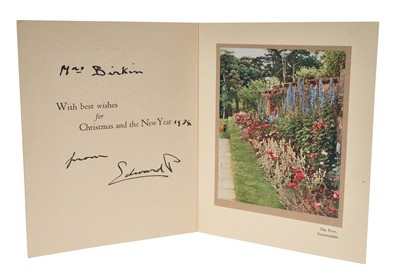 Lot 50 - H.R.H.Edward Prince of Wales signed 1934 Christmas card