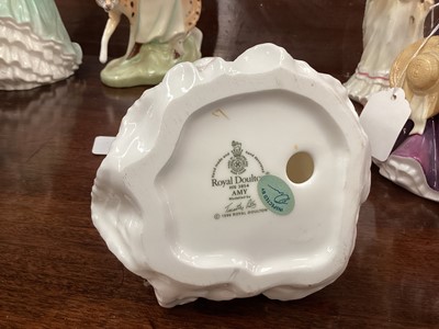 Lot 1195 - Ten Royal Doulton figures - Monte Carlo HN2332, Charlotte HN3810, Emily HN4093, Elaine HN3741, Special Gift HN4744, Jennifer HN4912, Strolling HN3755, Rosemary HN3698, Sarah HN3857 and Amy HN3854