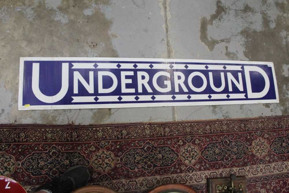 Lot 2535 - Large Underground enamel sign, 151cm x 27cm