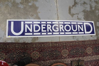 Lot 2535 - Large Underground enamel sign, 151cm x 27cm