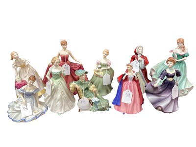 Lot 1197 - Ten Royal Doulton figures - Happy Birthday HN3095, Michelle HN4915, Grace HN3699, Bess HN4863, In My Heart HN4734, Jacqueline HN2333, Rachel HN2936, Ascot HN2356, Marjorie HN2788 and Clarissa HN234...