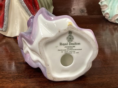 Lot 1197 - Ten Royal Doulton figures - Happy Birthday HN3095, Michelle HN4915, Grace HN3699, Bess HN4863, In My Heart HN4734, Jacqueline HN2333, Rachel HN2936, Ascot HN2356, Marjorie HN2788 and Clarissa HN234...