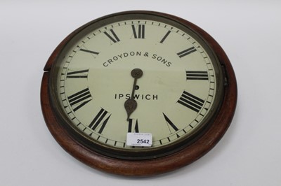 Lot 2542 - Late Victorian 12 inch wall dial in mahogany case by Croydon & Sons Ipswich