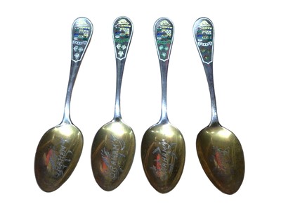 Lot 230 - Four sterling silver and enamel Canada souvenir spoons