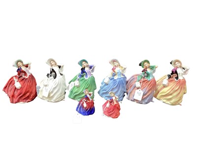 Lot 1207 - Eight Royal Doulton Autumn Breezes figures in various colourways