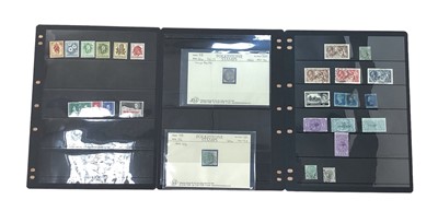 Lot 1493 - Stamps GB and Commonwealth selection and early surface printed, 1934 Re-engraved net used, 1954 1d block of 4 stamps on letters, Australia Dues to 5/-, definitions to 5/- B.A.T, £1.00 HMS Endurance...