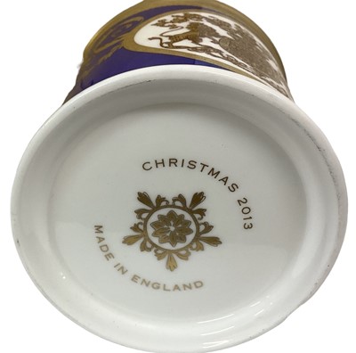 Lot 133 - H.M.Queen Elizabeth II, 2013 Royal Household Christmas present of a porcelain mug decorated with Hanoverian Royal coat of Arms and ' Presented by Her Majesty The Queen Christmas 2013' in original f...