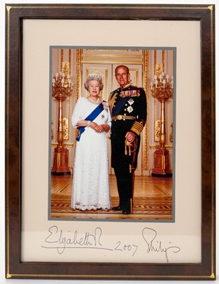 Lot 143 - H.M.Queen Elizabeth II and H.R.H The Duke of Edinburgh, fine 2007 signed presentation portrait photograph of the Royal couple