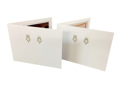 Lot 159 - H.M.Queen Elizabeth II and H.R.H. The Duke of Edinburgh, two signed 2005 and 2006 Christmas cards with twin gilt ciphers to covers