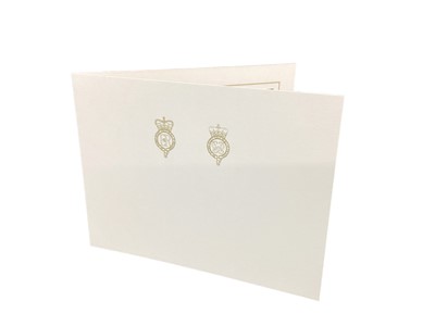 Lot 161 - H.M.Queen Elizabeth II and H.R.H. The Duke of Edinburgh, signed 2002 Christmas card with twin gilt ciphers to cover, colour photograph of the Royal couple in the State coach to the interior with en...
